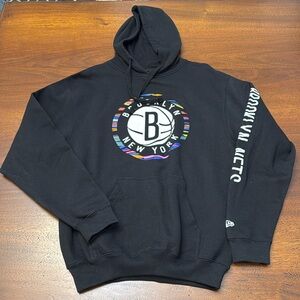 Brooklyn Nets New York NBA Black Hoodie Medium Mens Hoodie Basketball New Era